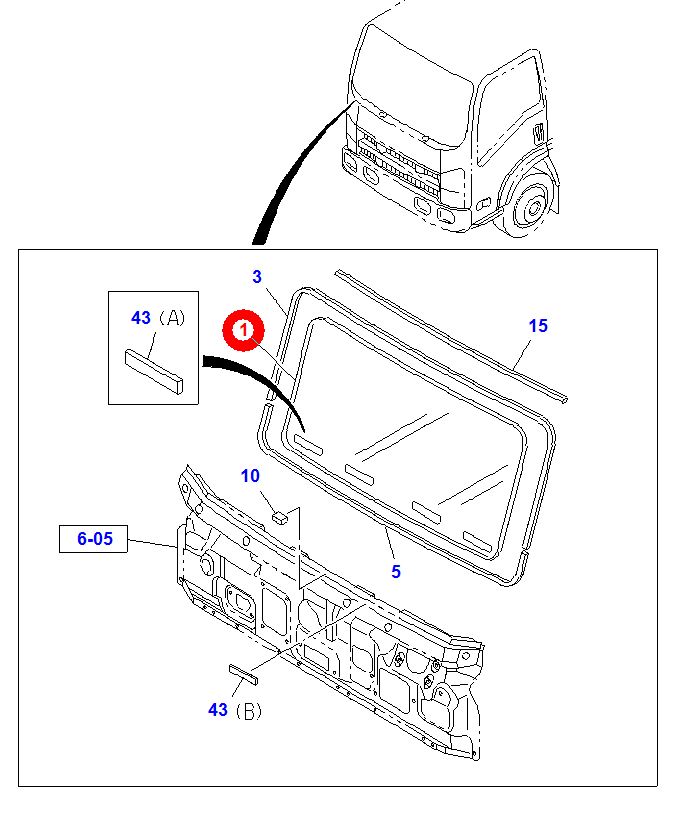 Стекло лобовое ISUZU NLR85/NMR85