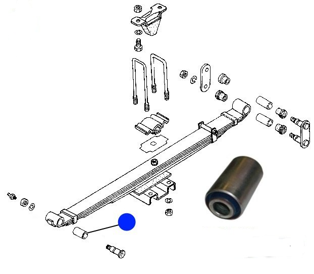 Cайленблок передний задней рессоры  ISUZU NPR75/NQR90/NQR75/NQR71/NLR85/NKR55/NMR85