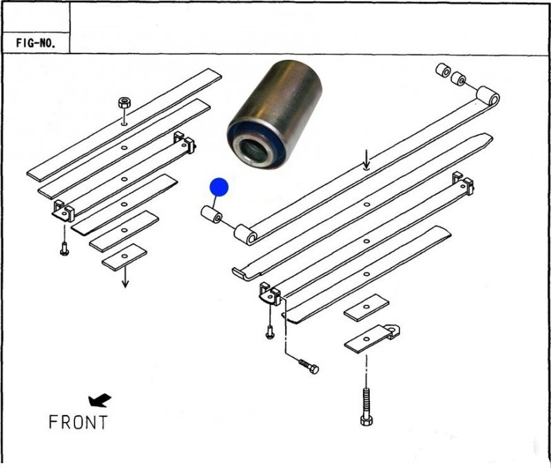 Cайлентблок задней рессоры передний (втулка 40х18mm) ISUZU NPR75/NQR90/NQR75/NQR71/NLR85/NKR55/NMR85