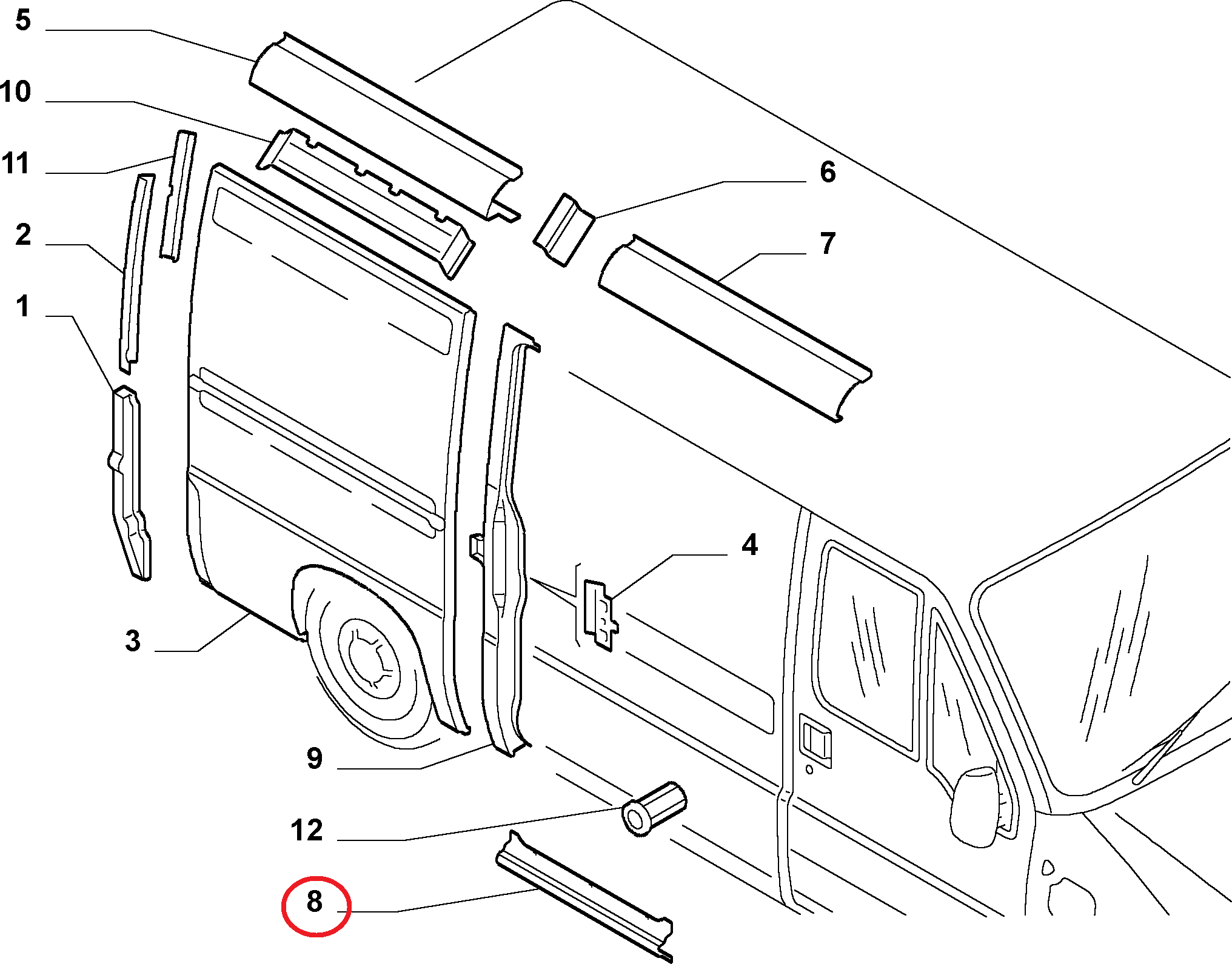 Порог проема сдвижной двери Fiat Ducato Елабуга
