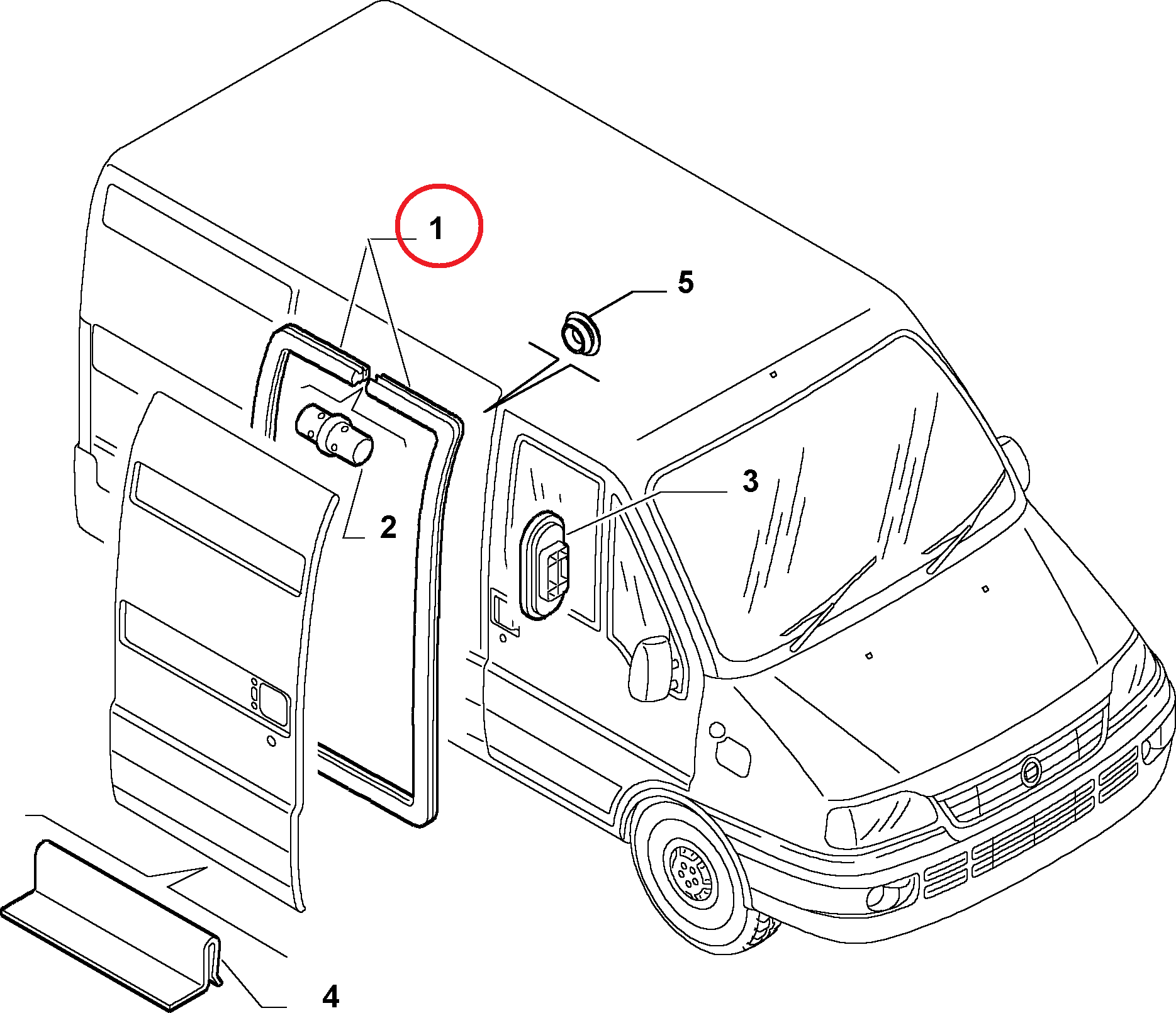 Уплотнитель проема сдвижной двери Fiat Ducato Елабуга