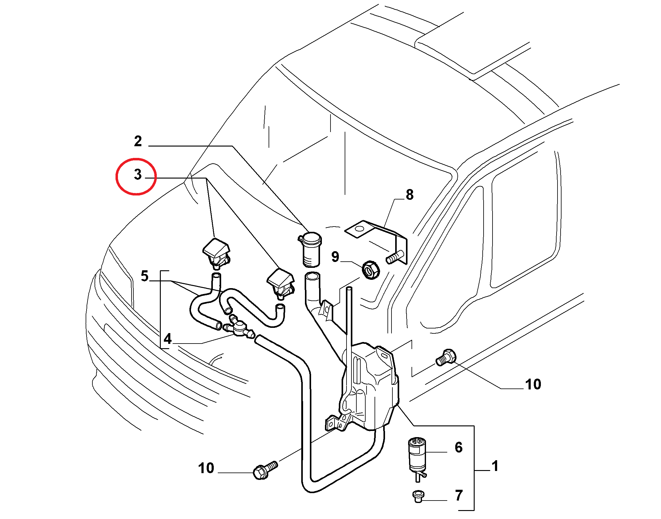 Форсунка стеклоомывателя Fiat Ducato/Doblo/Albea.