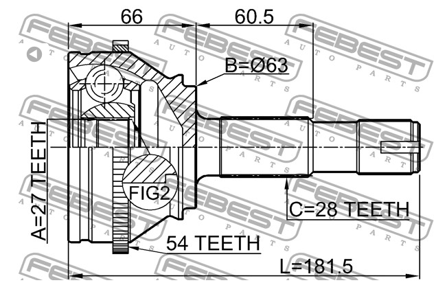 ШРУС наружный Fiat Ducato Елабуга 2.3JTD Q11/Q15 (+ABS) КПП M38 