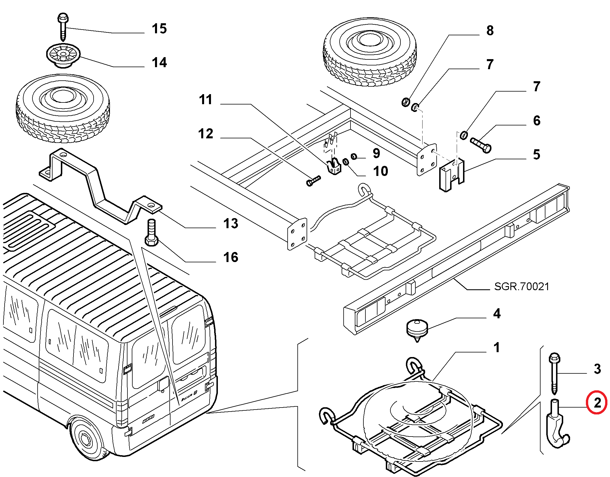 Крюк крепления запасного колеса Fiat Ducato Елабуга