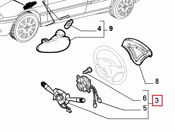 Подрулевой переключатель Fiat Albea  (-AIR BAG)