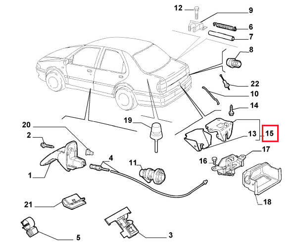 Замок багажника Fiat Albea