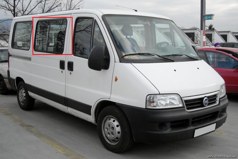 Окно (стекло) сдвижной двери с форточкой Fiat Ducato Елабуга (под резинку)