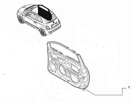 Дверь передняя правая Fiat 500
