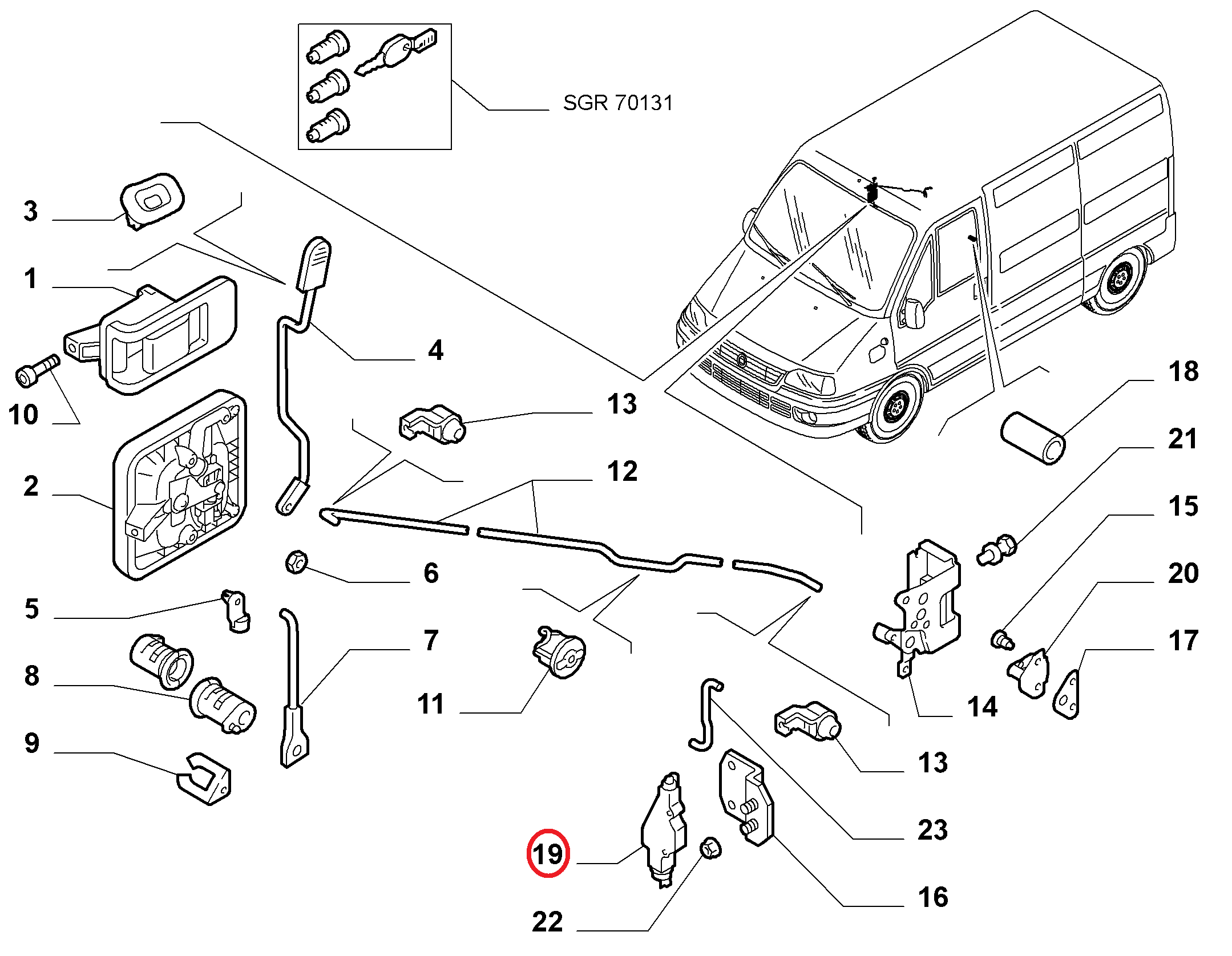 Привод центр замка сдвижной/задней двери Fiat Ducato Елабуга