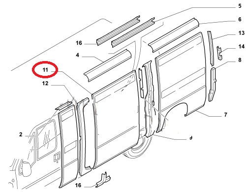Боковина кузова левая (центральная часть) Fiat Ducato Елабуга