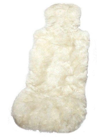 Накидка из натуральной овчины на переднее сиденье длинный мех iSky SHEEPSKIN,с подкладом, 1 шт.,белая