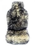 Накидка из натуральной овчины на переднее сиденье длинный мех iSky SHEEPSKIN,с подкладом, 1 шт.,белый с чёрным