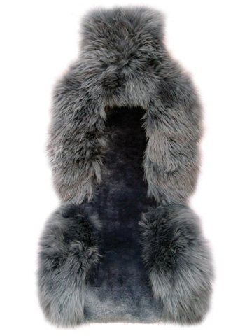 Накидка из натуральной овчины на переднее сиденье iSky SHEEPSKIN, мех стриж. в центре, длинный по краям, с подкладом, 1 шт.,серая.