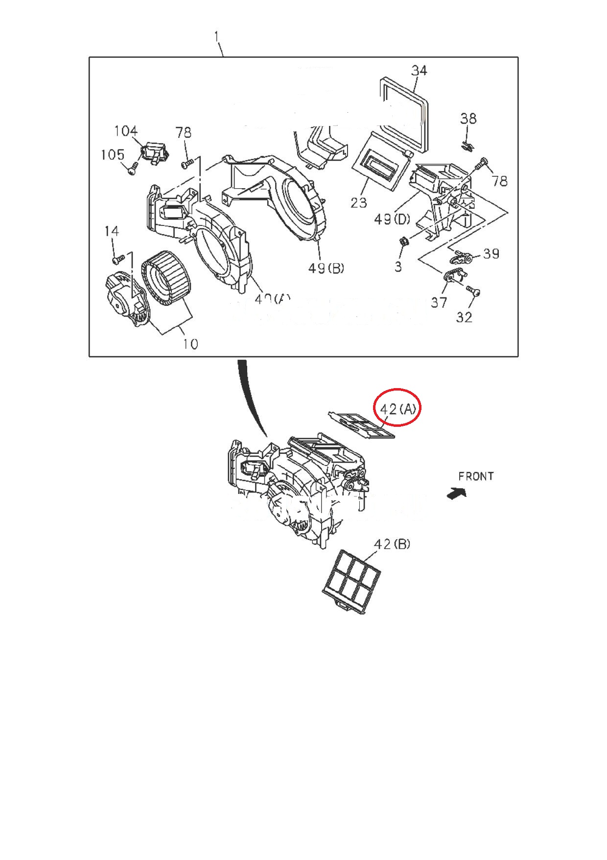 Фильтр воздушный салона ISUZU NPR75/NPR71/NLR85/NMR85/NQR90