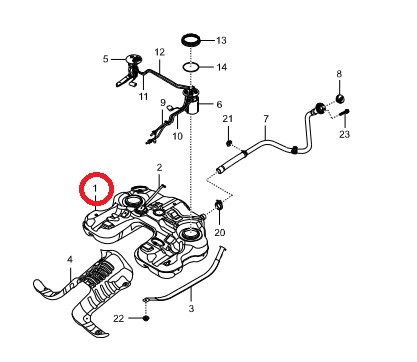 Топливный бак (DSL) SsangYong New Actyon
